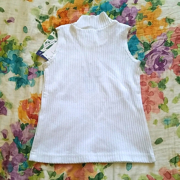NWT SidexSide White high-neck sleeveless top S - Picture 2 of 3